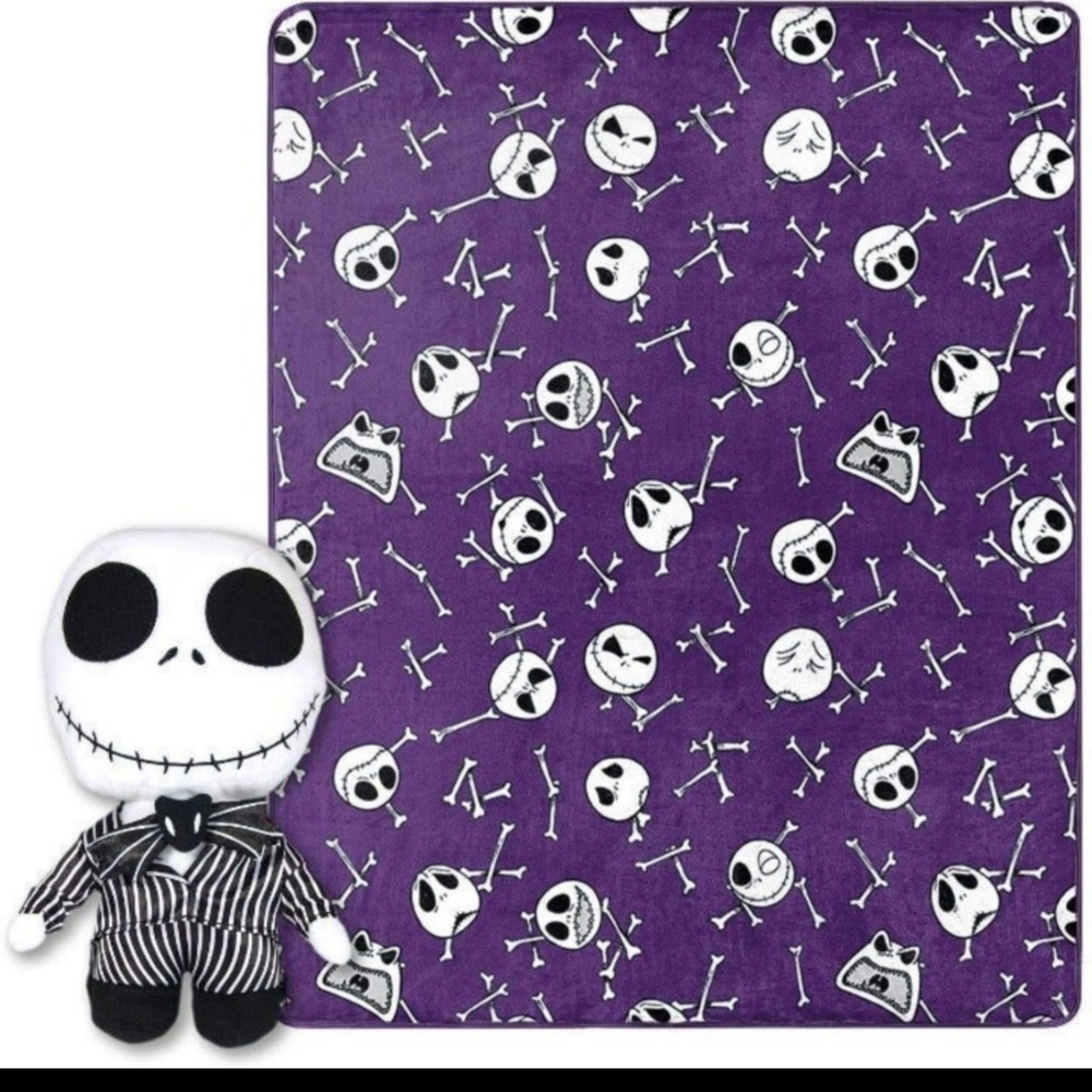 The Nightmare Before Christmas Jack Throw Blanket and Pillow Set 🆕